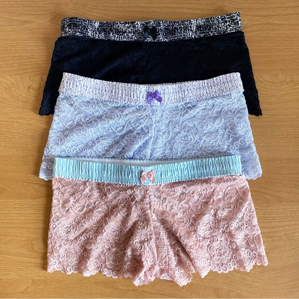 Foxers 3 Pack Lace Boxer Boyshort Panties